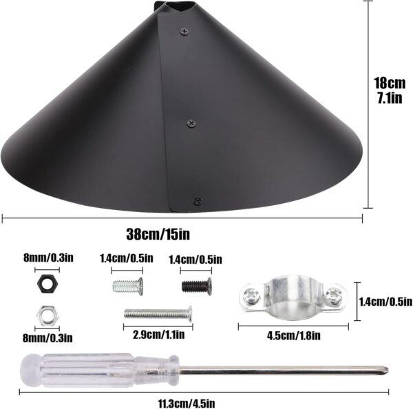 Wrap Around Squirrel Baffle,14 Inch Foldable Squirrel Guard Baffles,Universal Squirrel Proof Baffle,Protect Feeding Stations,Both Pole Mounted,Hanging Bird Feeders,Bird Feed Guard and Bird Houses - Image 2