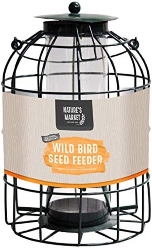 garden mile Wild Bird Feeders for Seeds, Hanging from Trees, Decking or Bird Food Stations in your Garden Outdoor, Enjoy Watching Birds Feeding Wonderful Wildlife and Nature (Caged Feeder) - Image 4