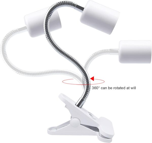 Bonlux Reptile Heat Lamp Holder, E27 Dimmable Basking Bulb Holder Flexible Clamp Lamp Fixture with Temperature Adjustable Switch & UK Plug for Pet Lizard Tortoise Aquarium (without Bulb) - Image 7
