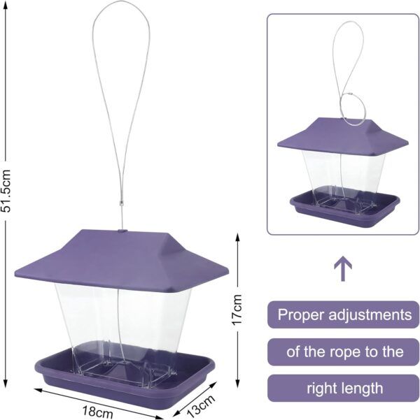 Baanfly Wild Bird Feeders Outside Garden Decoration Hanging Small Bird Seed Feeder Outdoor Pet Supplies Enjoy birding or Protect the birds（Purple） - Image 2