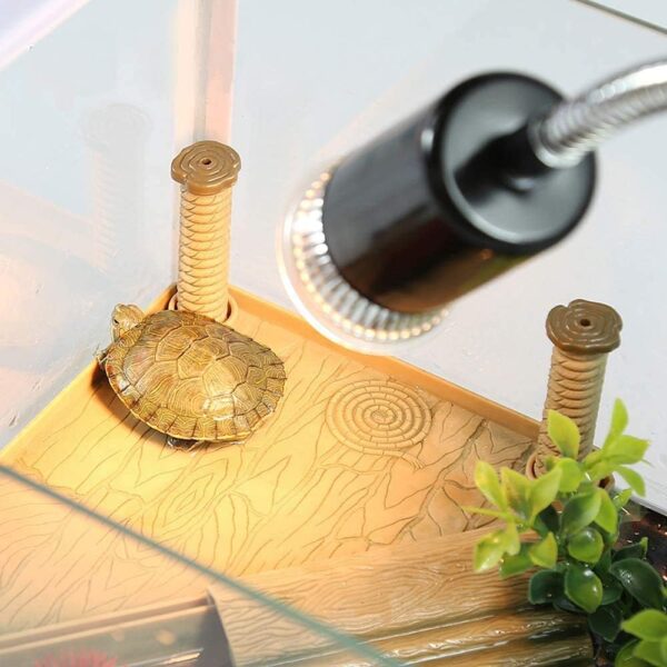 MILIWAN Tortoise Heat Lamp UVA+UVB Basking Lamp 75W+75W Reptile Heat Lamp with Holder E27 Aquarium Basking Light with 360° Rotatable Goose-neck for Reptiles, Lizards, Turtle Snakes, etc - Image 7
