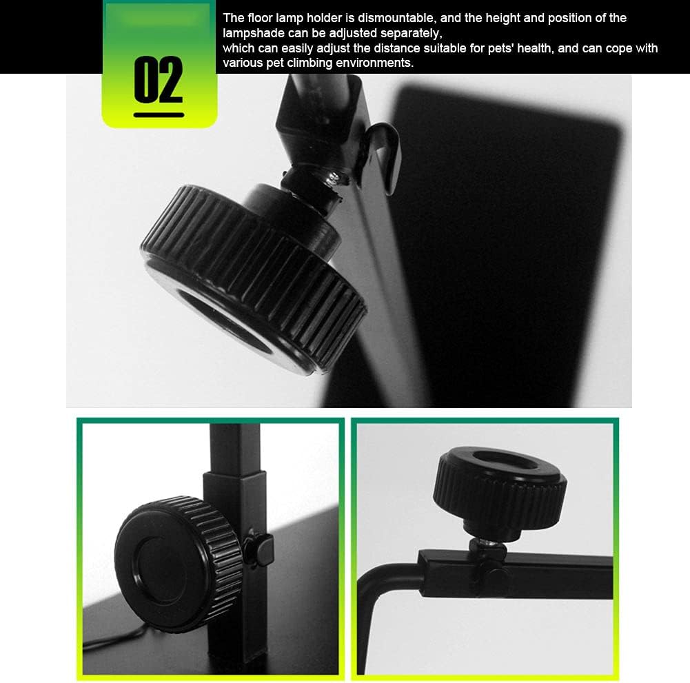 Jiakalamo Reptile Heat Light Stand,Adjustable Floor Light Holder Stand Landing Lamp Stand for Cold-Blooded Animals - Image 6