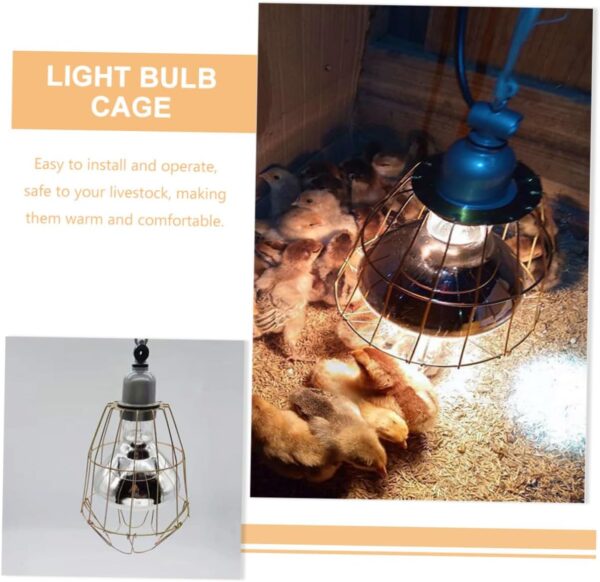 BELLIFFY 3pcs Retro Bulb Cover Retro Light Cage Replaceable Bulb Cover Reptile Heating Lamp Shade - Bulb Cover Terrarium Heater Lights Bulb Lampshades Light Bulb Covers Snake Cage Iron - Image 3