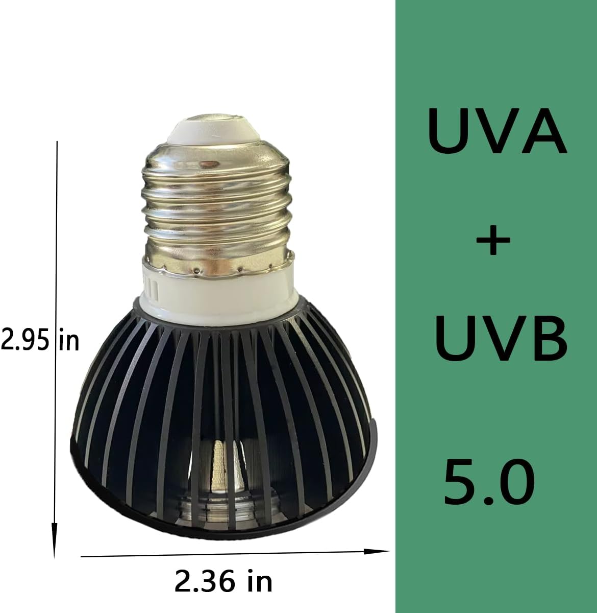 QeeHeng Tortoise Heat Lamp Basking Lamp,Heat Bulb UVA and UVB Reptile Heating Lamp for Turtle,Pet Heating Light Lamp for Reptile Turtle and Amphibians,Bearded Dragon,Lizard Heating(UVA+UVB 5.0 Lamp) - Image 3