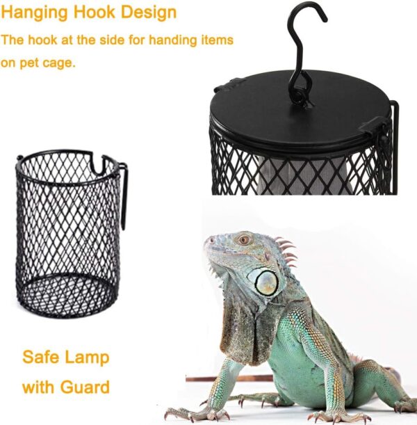 Ceramic Reptile Heating Lamp,E27 Heater Guard Holder with Power Switch,100W Infrared Reptile Heat Light Bulb for Tortoise/Lizard/Snake/Frog,UK Plug 220-230V - Image 2