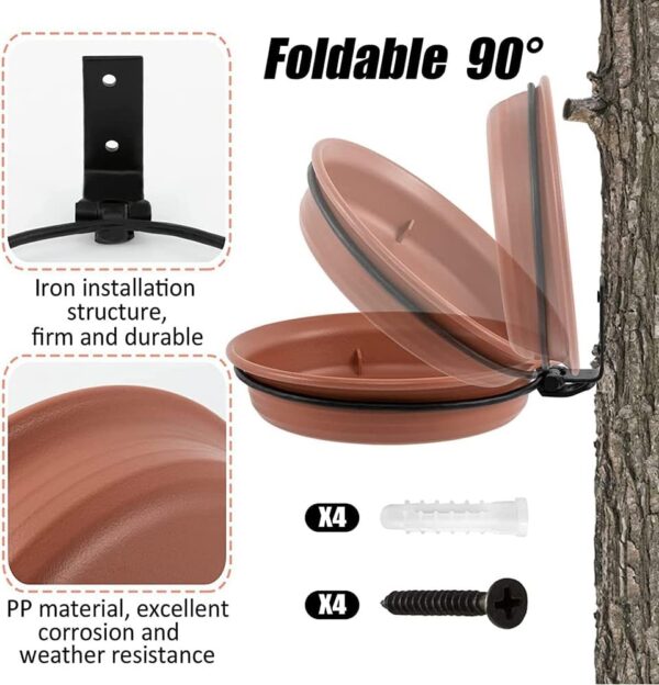 2 Piece Wall Mounted Bird Feeder,Bird Feeder & Bird Bath for Garden,Fence Bird Feeder Tray,Deck Bird Feeder Tray,Attracting Wild Birds,Bird Water Feeder for Installed on Trees,Balcony,Outdoor Walls - Image 2