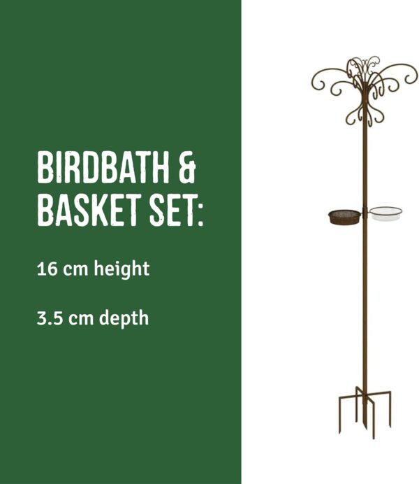 Honeyfield's Basket and Bowl Set for Bird Feeding Station - Easy to Assemble with Adjustable Locking Ring, Feeding Mesh Basket and Bird Bath, Weather Resistant - Image 5