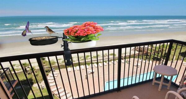 HRAYLTOP Deck Bird Feeders with Metal Mesh Tray and 2 Water Bowls - Detachable Adjustable Heavy Duty Clamp Bracket, Rail Bird Bath Balcony Porch Railing Feeder Perfect for Attracting Birds. - Image 10