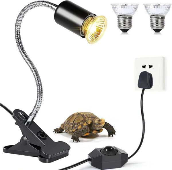 SANON Tortoise Heat Lamp, Reptile Heat Lamp, Dimmable Adjustable Turtle Basking Lamp with 2 Bulbs for Reptile Turtle Lizard - Image 8