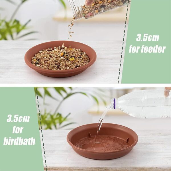 2 Piece Wall Mounted Bird Feeder,Bird Feeder & Bird Bath for Garden,Fence Bird Feeder Tray,Deck Bird Feeder Tray,Attracting Wild Birds,Bird Water Feeder for Installed on Trees,Balcony,Outdoor Walls - Image 3