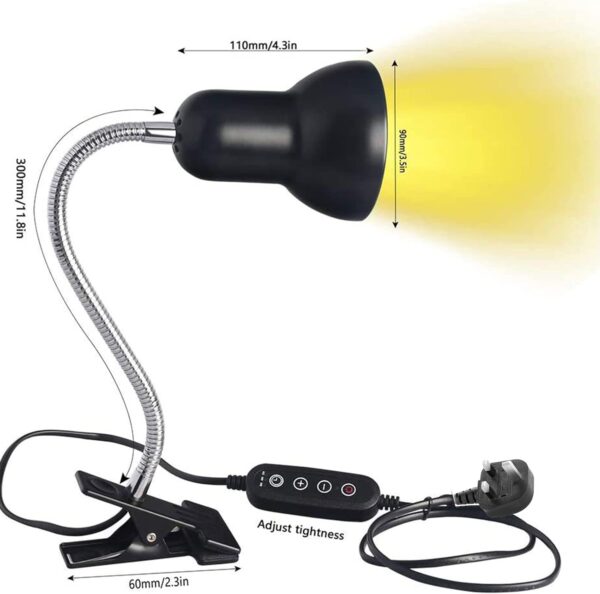 Petyoung Reptile Turtle Heat Lamp with 75W Bulb, UVA UVB Basking Light with Timer Dimmable Switch for Reptile/Lizards/Snakes/Tortoise/Chicken - Image 7