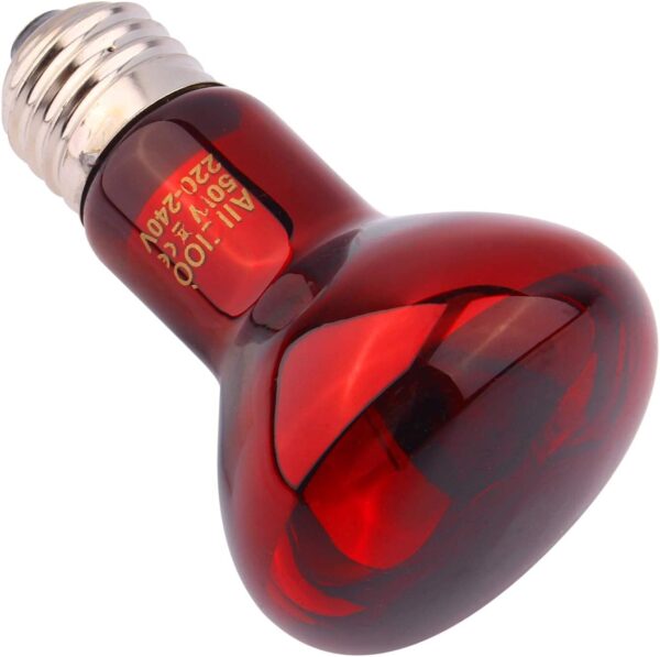 AIICIOO Infrared Heating Bulb Tortoise Red Heat Lamp Bulb Basking Bulb 50W for Lizard, Spider, Frog, Snake, Bearded Dragon2pack Red - Image 4