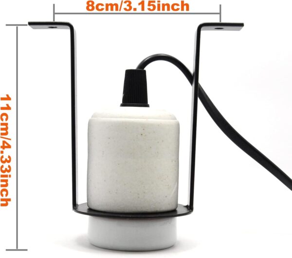 Arigoul Reptile Ceramic Heat Lamp Holder E27 Bulb Pet Heater Bracket for Snake, Turtle, Lizard and Other Reptile - Image 6