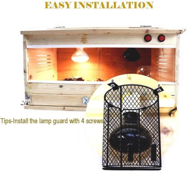 Reptile Heating Lamp Guard Lampshade, Amphibians Pets Heater Light Anti-hot Cage for Lizard Turtle Snake Birds - Image 5