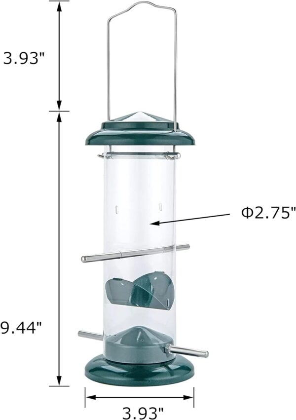 iBorn Metal Bird Feeder Nyger Niger Seed Feeder for Finch Goldfinch Thistle Seed Wild Bird Feeder Hanging Metal 8 Inch Green - Image 6