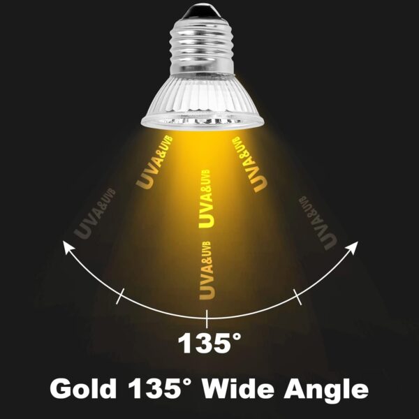 Adiwo Tortoise Heat Lamp, E27 Spiral Reptile Heating Bulb, 50W+75W UVA UVB Heat Spotlight Basking Lamp, Winter Warm Light Halogen Heated Bulb for Aquarium Reptile/Lizards/Turtle/Snakes (4Pcs) - Image 6