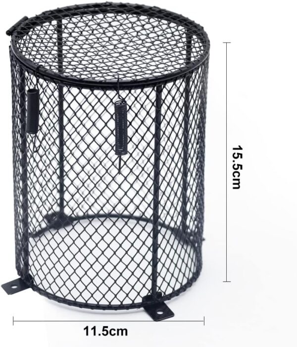 Reptile Heater Guard Ceramic Light Bulb Lamp Cover Mesh Cover Lampshade Anti-Scald Bracket Cage for Bearded Dragon, Lizard, Tortoise, Snake (Cylinder) - Image 2