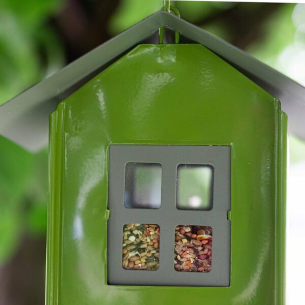 Garden Mile Beach Hut Bird Seed Feeder - Decorative Hanging Feeding Small Birds Feed House, Metal and Plastic Constructed Durable Seed feeding Station for Outdoor, Garden, Patio - Image 5