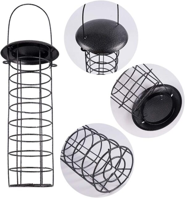 2PCS Bird Feeders Hanging Fat Ball Feeder Squirrel Proof Bird Feeder with Hanger for Bird Feeder Station, Garden - Image 4