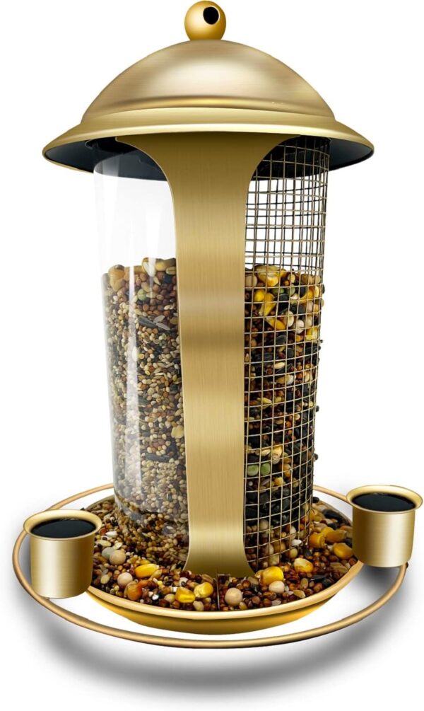 MLEPXBO Bird Feeders, Hanging Bird Feeder for Outside, 2 in 1 Metal Bird Feeder with Three Water Cups, 3.6 lb Large Capacity Seed Bird Feeders for Small Birds - Image 8