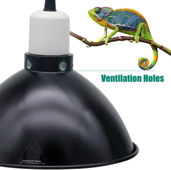 hisunfarm 8.5 Inch Reptile Pet Heat Lamp Holder Fixture, 300 Watt Heating Guard Lampshade with Clip for UVA/UVB Bulb for Lizard Turtle Snake - Image 5
