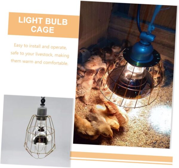 COSMEVIVI 6 Pcs Heat-Resistant Bulb Cage Retro Bulb Cover Vintage Lights Cage Light Supply Retro Lamp Cover Household Bulb Cover Snake Cage Reptile Heating Lamp Snake Lamp - Lamp Cover Iron - Image 3