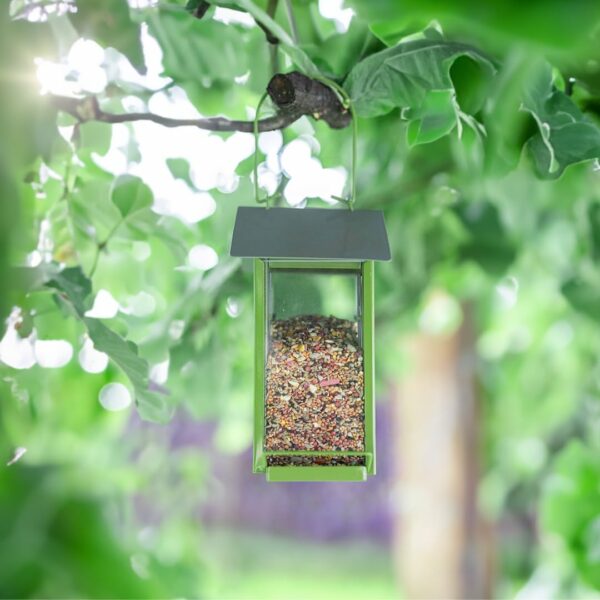 Garden Mile Beach Hut Bird Seed Feeder - Decorative Hanging Feeding Small Birds Feed House, Metal and Plastic Constructed Durable Seed feeding Station for Outdoor, Garden, Patio - Image 2