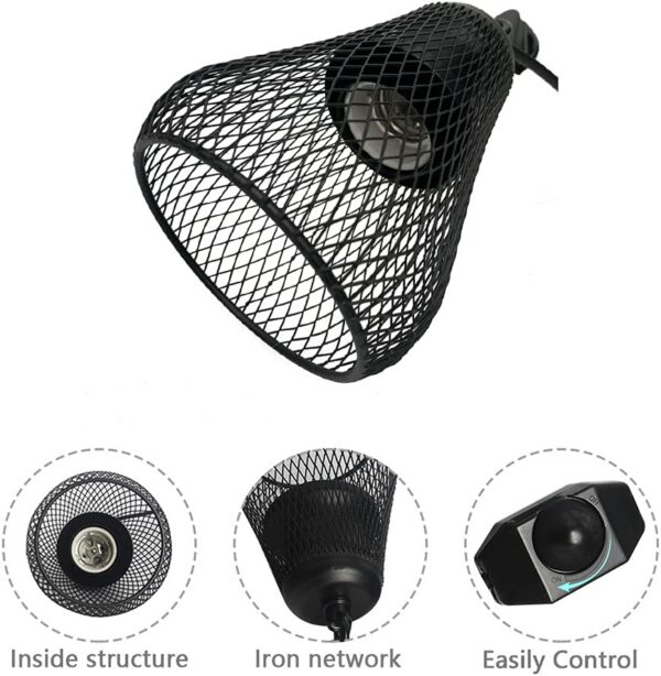 hisunfarm Reptile Heat Lampshade Anti-hot Cover Cage for UVA/UVB Heating Lamp Basking Bulb, for Turtle Chicken Coop Lizard Snake Frog - Image 5