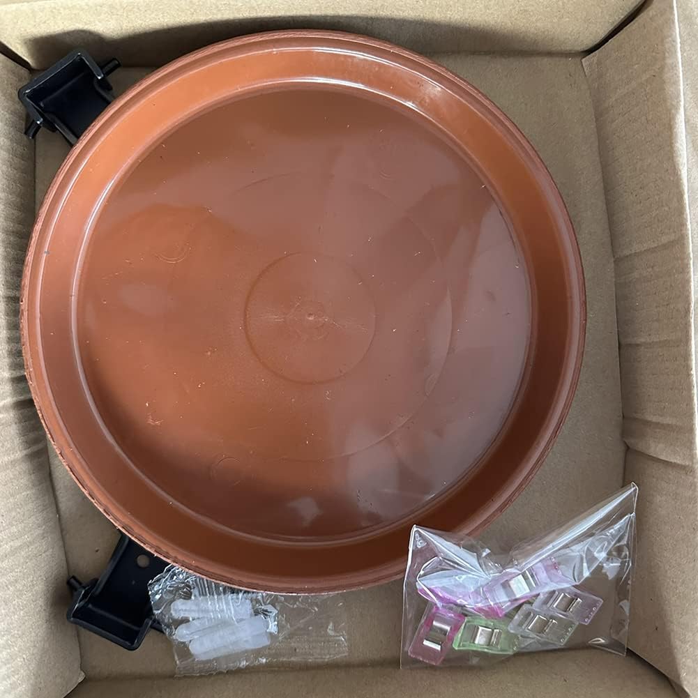 AUTUUCKEE Bird Feeder with Tray, Hanging Bird Bath Fence Attracting Balcony Wall Mounting Bird Tables for the Garden DIY Deck with Iron Ring Bird Feeder(3 Ring+3 Tray+1bag Screw+1bag Clip) - Image 6