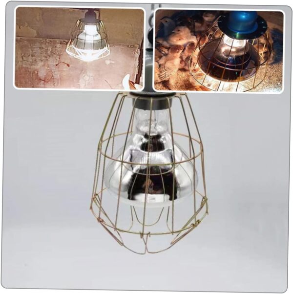 Happyyami 3pcs Light Accessory Light Fixture Lamp Retro Light Cage Sturdy Bulb Cage Wear- Lamp Cover Heat Emitter for Reptiles Snake Lamp Reptile Lamp Wire Cage Reptile Lamp Holder Iron - Image 7