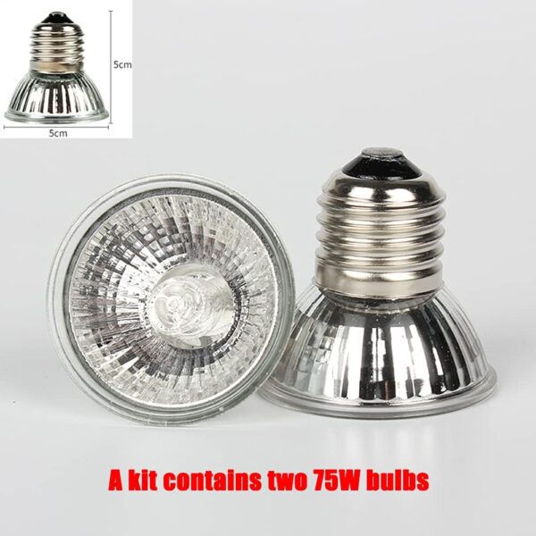 MILIWAN Tortoise Heat Lamp UVA+UVB Basking Lamp 75W+75W Reptile Heat Lamp with Holder E27 Aquarium Basking Light with 360° Rotatable Goose-neck for Reptiles, Lizards, Turtle Snakes, etc - Image 5