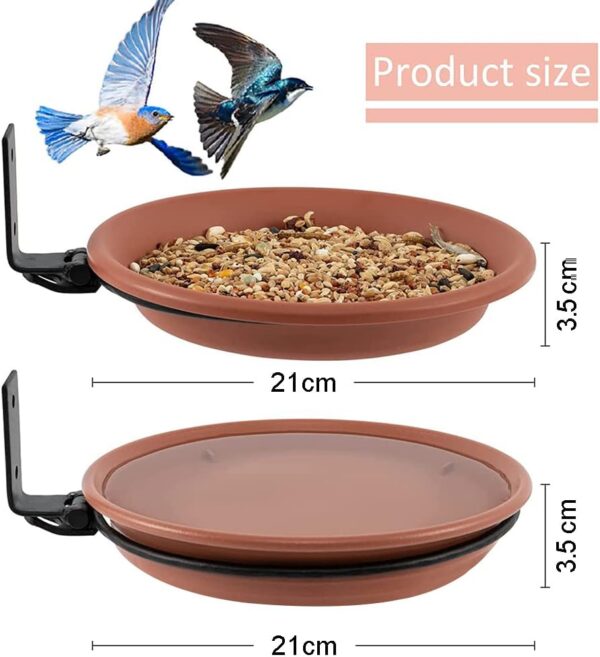 2 Piece Wall Mounted Bird Feeder,Bird Feeder & Bird Bath for Garden,Fence Bird Feeder Tray,Deck Bird Feeder Tray,Attracting Wild Birds,Bird Water Feeder for Installed on Trees,Balcony,Outdoor Walls - Image 7