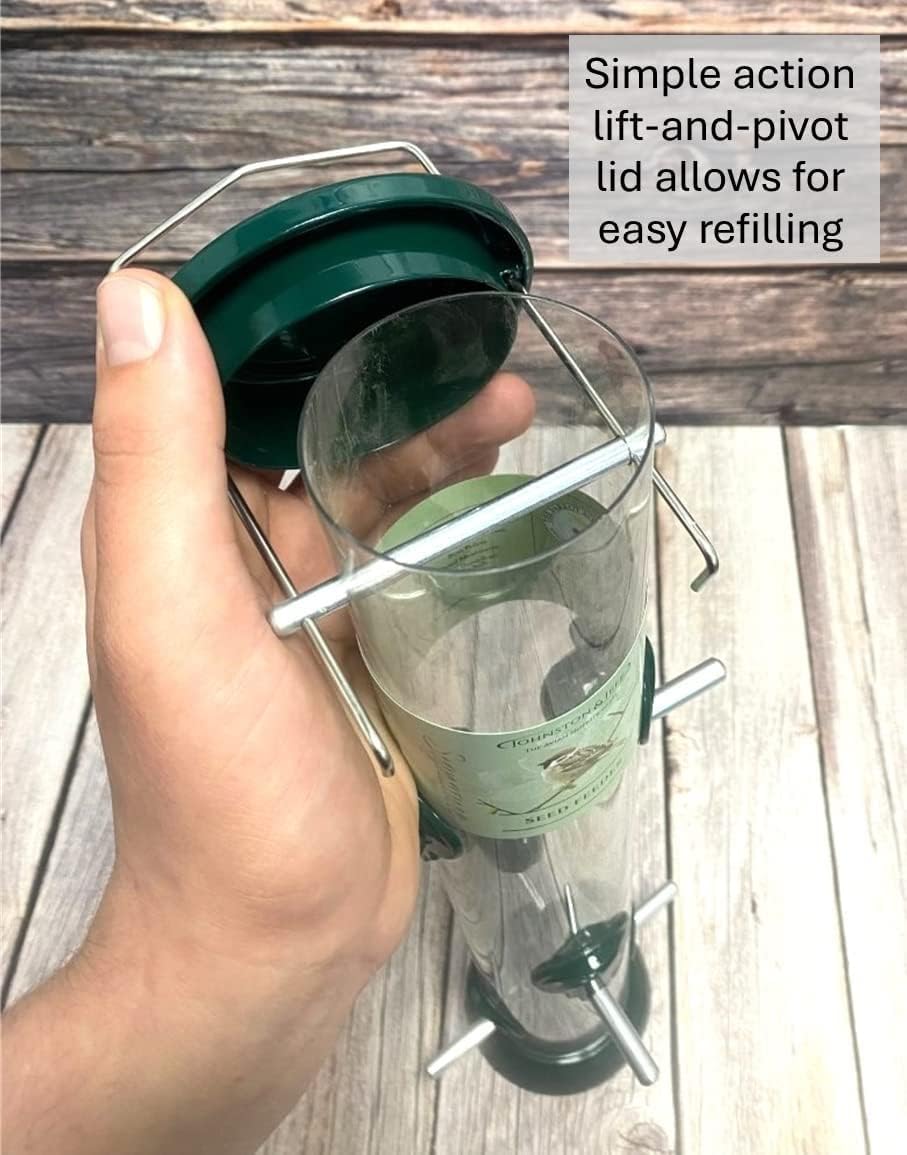 Green Cast Seed Feeder 2-port x 1 All Metal Wild Bird Feeder SMF - Image 2