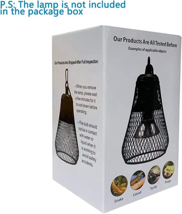 hisunfarm Reptile Heat Lampshade Anti-hot Cover Cage for UVA/UVB Heating Lamp Basking Bulb, for Turtle Chicken Coop Lizard Snake Frog - Image 7