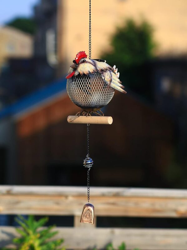 HSHD Solar Bird Feeders Squirrel-Proof for Outside,Cute Animal Shaped Birdfeeders,Bird feeder Gifts for Bird Lovers (Rooster Shaped) - Image 3