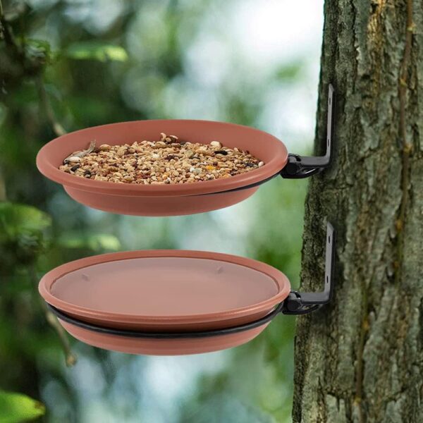 2 Piece Wall Mounted Bird Feeder,Bird Feeder & Bird Bath for Garden,Fence Bird Feeder Tray,Deck Bird Feeder Tray,Attracting Wild Birds,Bird Water Feeder for Installed on Trees,Balcony,Outdoor Walls - Image 6