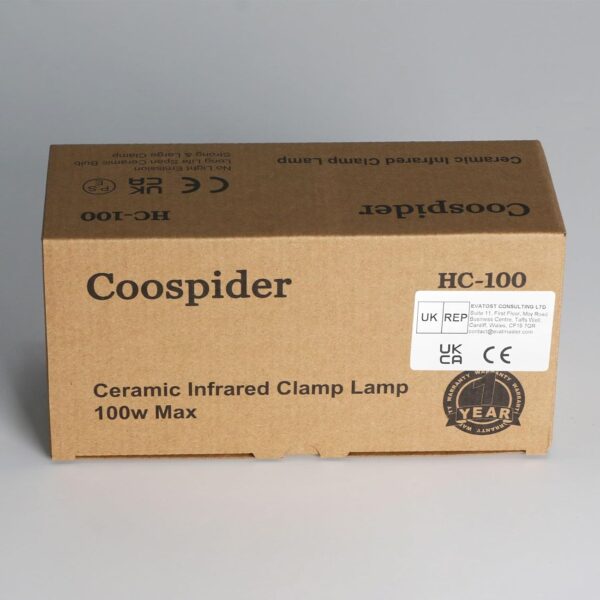 Coospider Reptile Tortoise Heat Lamp with Metal Clamp, 100W Ceramic Heat Bulb Holder, E27 No Light Infrared Basking Lamp for Terrarium/Vivarium/Lizards/Turtle/Snakes/Chicks/Puppies - Image 9
