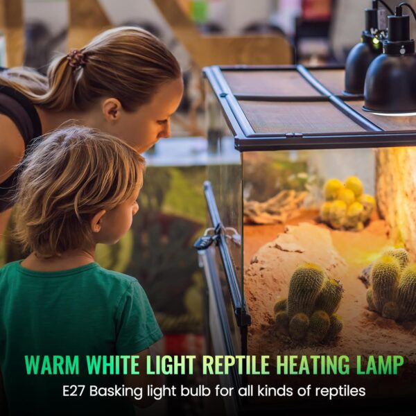 GlowUp UVA UVB Bulb Tortoise 75W, E27 Reptile Heating Bulb Dimmable UVA+UVB Full Spectrum Sun Lamp Basking Bulb Screw in Halogen Heat Bulb for Turtle Tank Vivarium Lizard Bearded Dragon Snake(4-Pack - Image 4