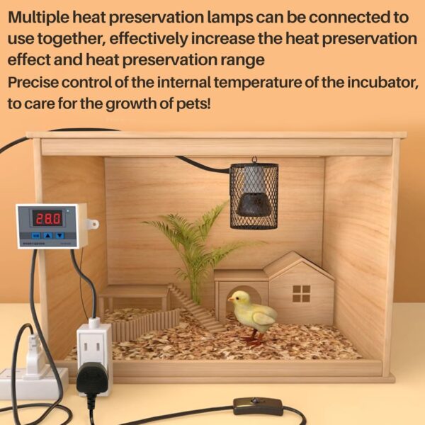 MUYIRTED Reptile Heat Lamp Bulb 100w with Anti-Hot Cage, Brooder Heat Lamp for Chicks, Puppies, Bearded Dragon, Bird, Snakes, Lizards - Image 7