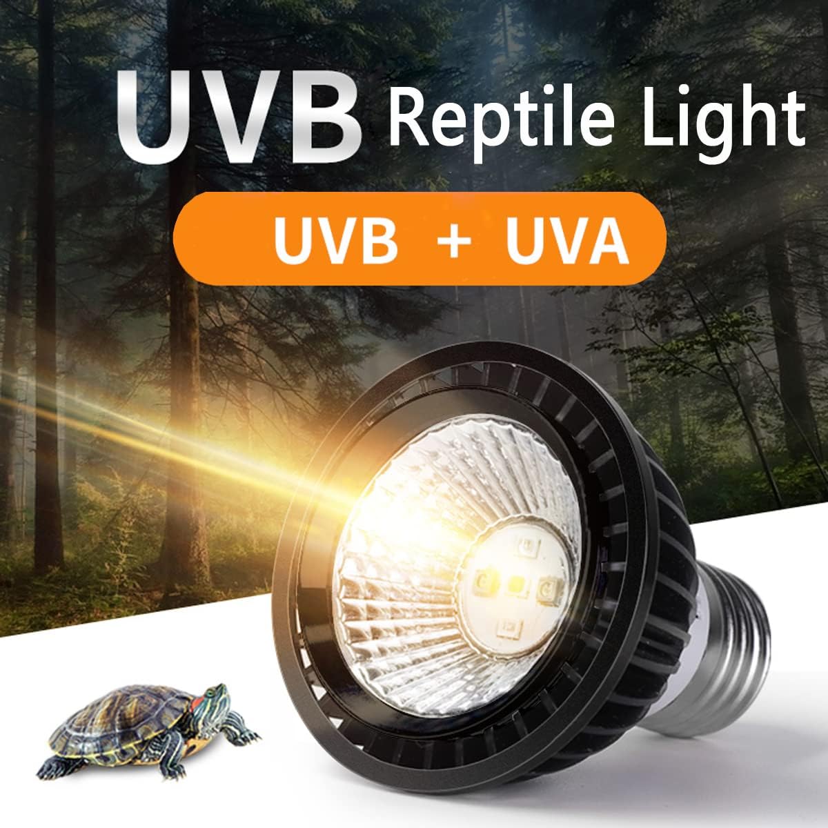 QeeHeng Tortoise Heat Lamp Basking Lamp,Heat Bulb UVA and UVB Reptile Heating Lamp for Turtle,Pet Heating Light Lamp for Reptile Turtle and Amphibians,Bearded Dragon,Lizard Heating(UVA+UVB 5.0 Lamp) - Image 4