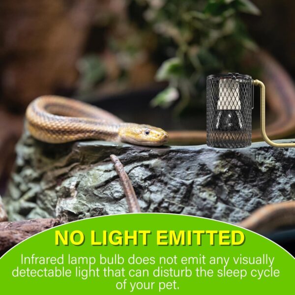 Bonlux Reptile Heat Lamp with Guard, 100W Reptiles Ceramic Heat Lamp Bulb Heater Infrared Lamp Holder with Anti Hot Bracket Cage, Heat Lamp for Reptiles Tortoise Lizard Turtle Snake Chicks - Image 3