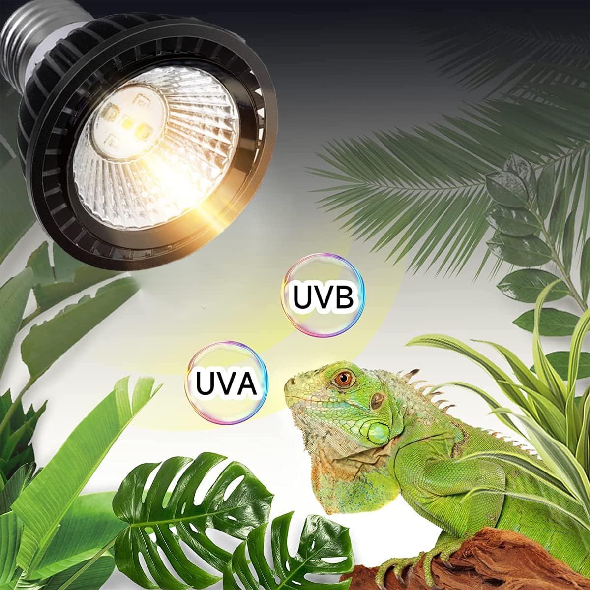 QeeHeng Tortoise Heat Lamp Basking Lamp,Heat Bulb UVA and UVB Reptile Heating Lamp for Turtle,Pet Heating Light Lamp for Reptile Turtle and Amphibians,Bearded Dragon,Lizard Heating(UVA+UVB 5.0 Lamp) - Image 2