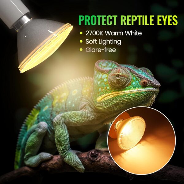 Lamptobe Heat Bulb for Reptiles 75w, PAR30 E27 Reptile Heat Lamp Bulb, Dimmable Basking Bulb for Tortoise, Bearded Dragon, Chick - Image 5
