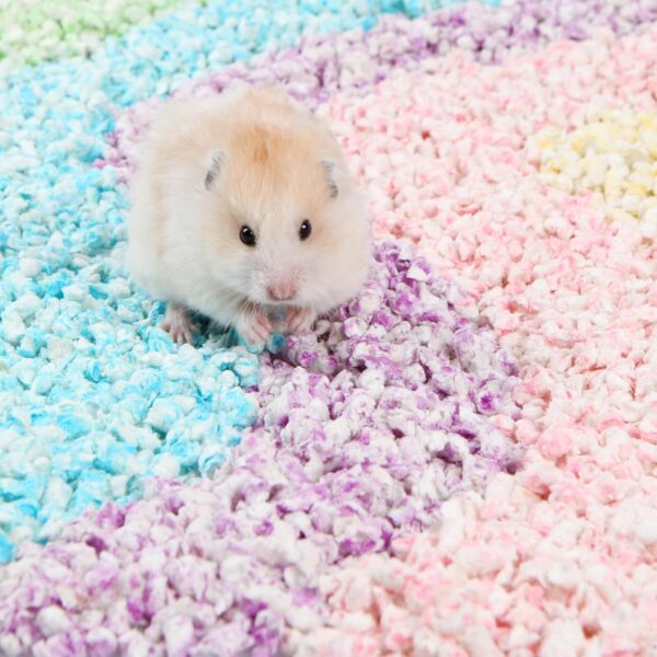BUCATSTATE Small Animal Litter Bedding Dust-Free 1KG, 10X Absorbent Guinea Pig Bedding Rabbit Pellets Paper Hamster Bedding Odor Control for Cages, Reptile, Small Pets (BLUE) - Image 2