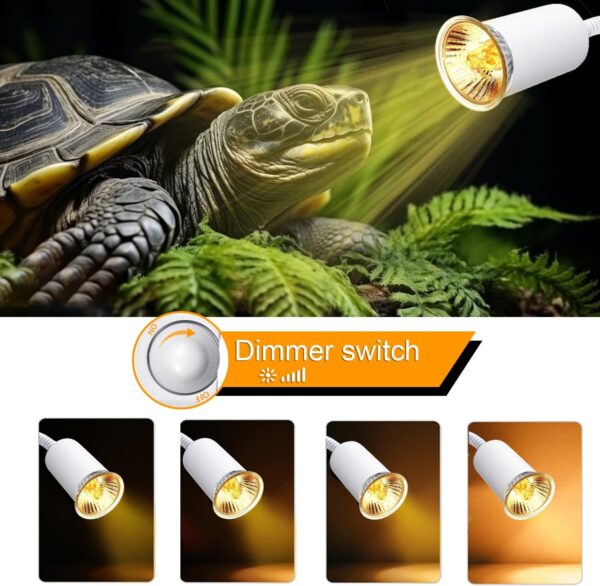 Tortoise Heat Lamp UVA UVB Reptile Heat Lamp Basking Lamp with Ceramic Bulb Holder Terrarium Heat Lamp with Clip Turtle Tank Accessories Tortoise Light 360°Flexible Aquarium Heating Light for Lizard - Image 5