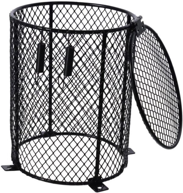 GetCoupon Reptile Lamp Cover, Black Anti-Scald Lamp Heater Guard, Reptile Heating Lamp Lampshade Protection (Cylinder) - Image 2