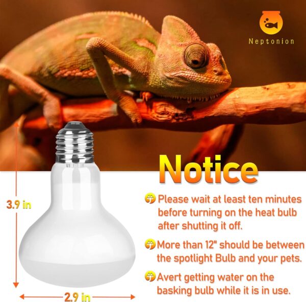 NEPTONION Reptile Heat Lamp 100W UV Heat Light Bulb, Basking Daylight Spot Bulb for Lizard, Tortoise, Bearded Dragon (1, 100 Watt) - Image 5