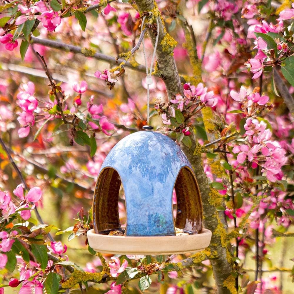 Vierno Ceramic Tavern Bird Seed Feeder for Garden Birds - a beautiful and strikingly of feeder for your garden birds. - Image 8