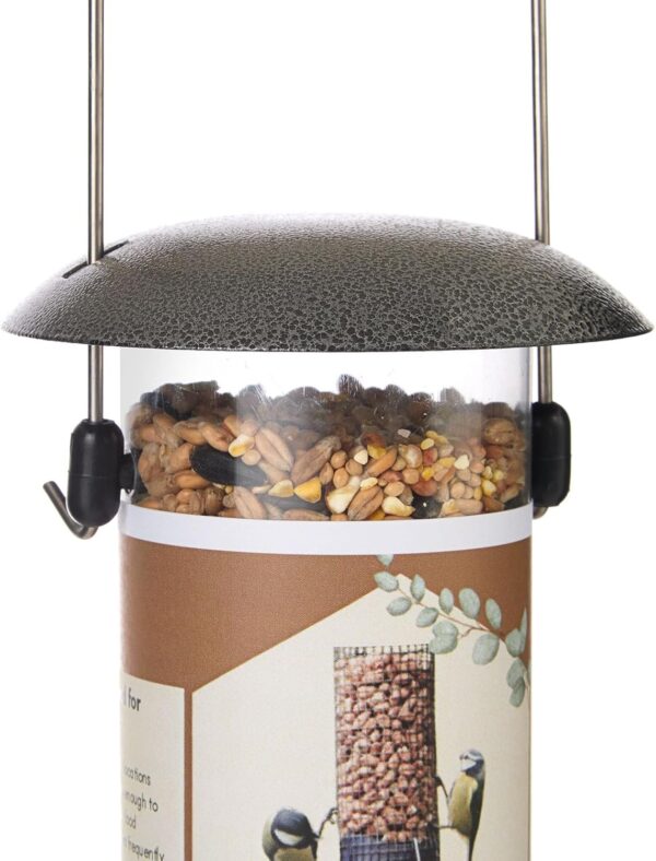 Emjeez Mart Wild Bird Seed Feeder Pre-Filled with Premium Seeds Plus Extra Seed packet,Sturdy Hanging Metal Design with Dual Perches, Refillable Lawn and Garden Outdoor use, bird feeders for Wild bird - Image 3