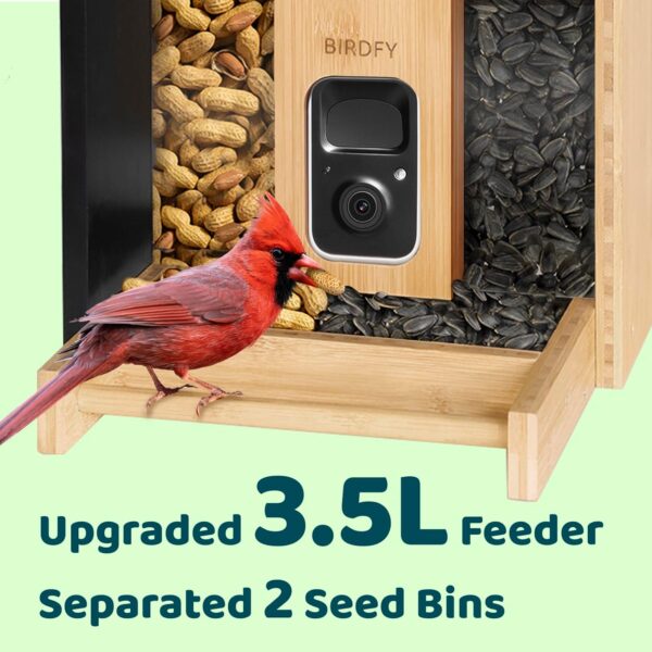 Birdfy Upgraded- Bird Feeder Camera, Auto Record Video & Notify When Birds Visit, Bamboo Bird Feeders, Bird Box Camera, Smart Bird Feeder - Image 5